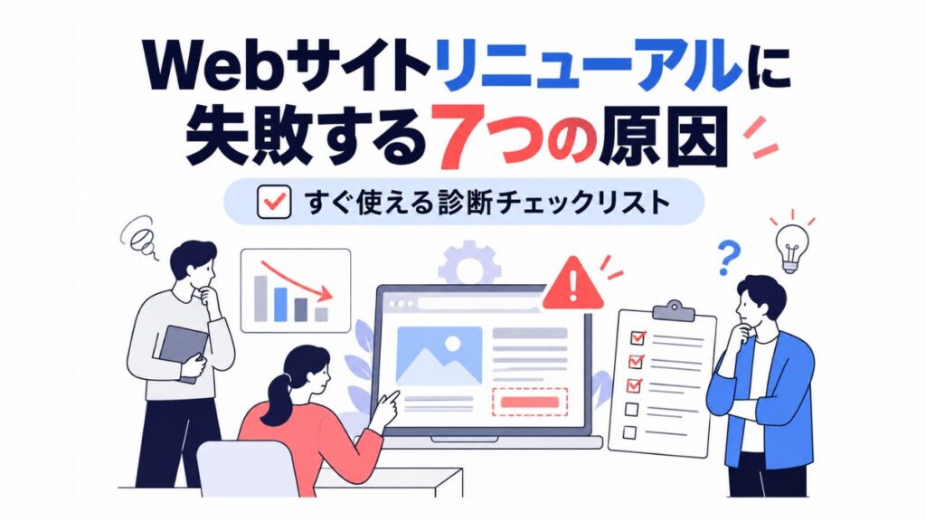 Webサイトリニューアル失敗の7つの原因と症状チェック
