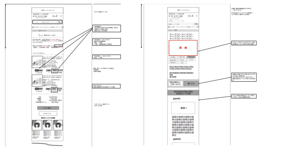 スマホ画面設計ワイヤーフレーム2 イメージ